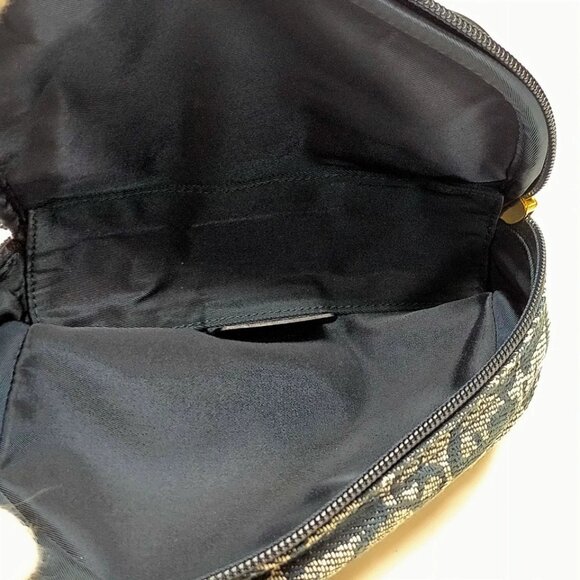 Christian Dior Cosmetic Pouch Navy Blue Canvas 450-061225 - Picture 12 of 14